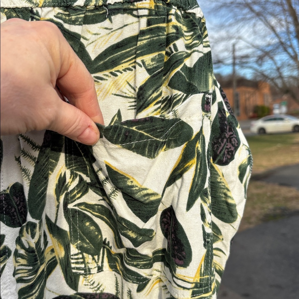 NWT Per Se Tropical Leaves Washable Rayon Linen Blend Capris Cropped Pants 3X 1X - Picture 7 of 16